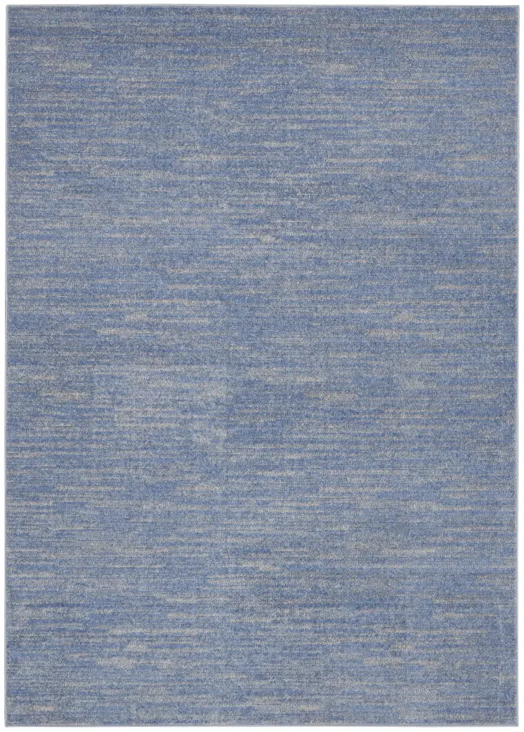 4' X 6' Blue And Gray Indoor Outdoor Area Rug