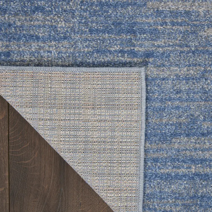 7' Blue And Gray Square Indoor Outdoor Area Rug