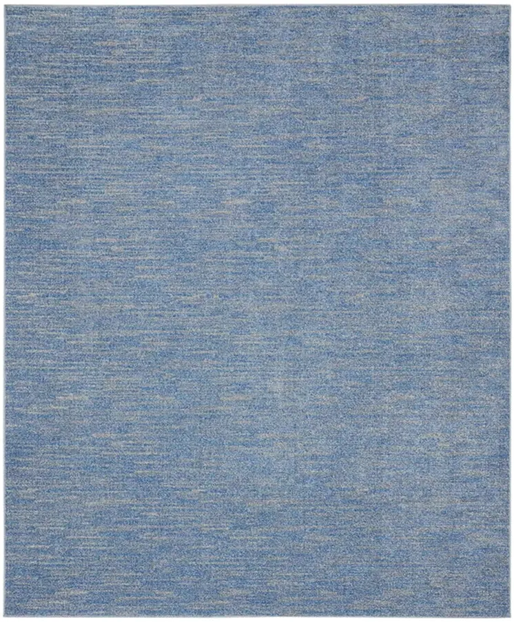 8' X 10' Blue And Gray Indoor Outdoor Area Rug