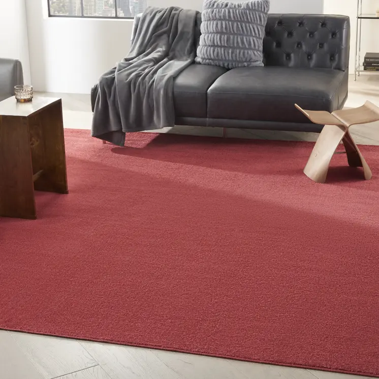 9' Brick Red Square Indoor Outdoor Area Rug