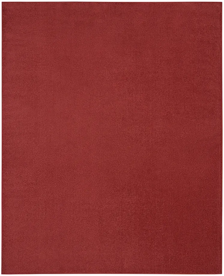 9' X 12' Brick Red Stain Resistant Indoor Outdoor Area Rug