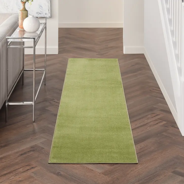 10' Green Indoor Outdoor Runner Rug