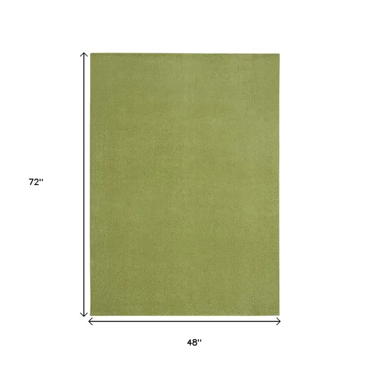 4' X 6' Green Indoor Outdoor Runner Rug
