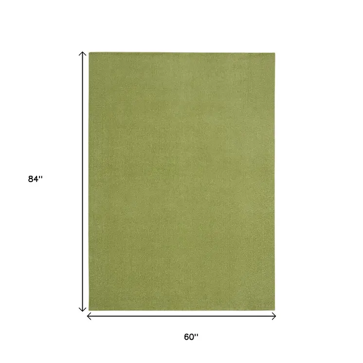 5' X 7' Green Indoor Outdoor Area Rug