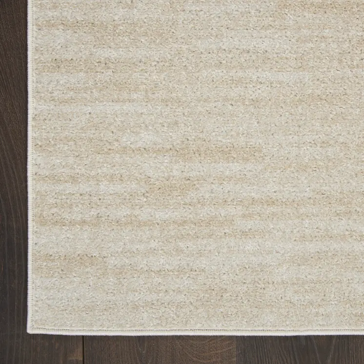 6' Beige And Ivory Indoor Outdoor Runner Rug