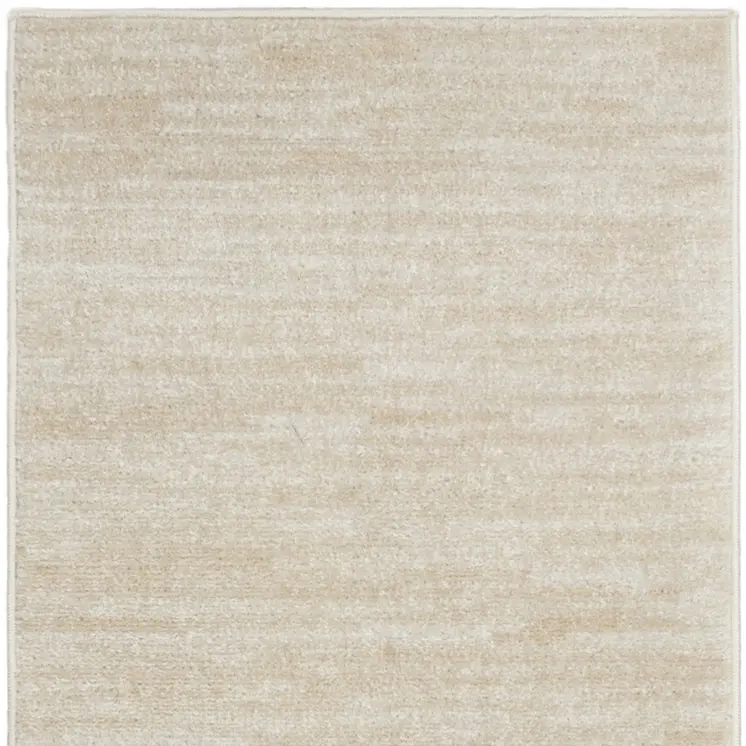 8' Beige And Ivory Indoor Outdoor Runner Rug