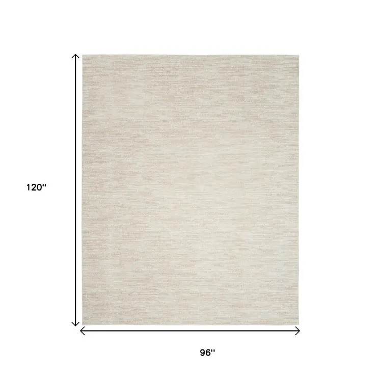 8' X 10' Beige And Ivory Indoor Outdoor Area Rug