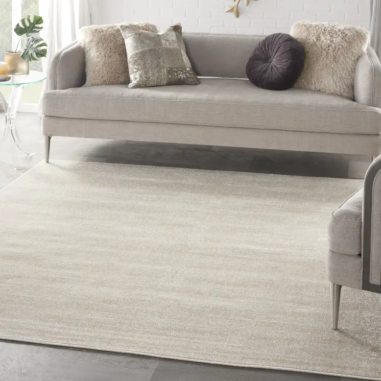 9' Beige And Ivory Square Indoor Outdoor Area Rug