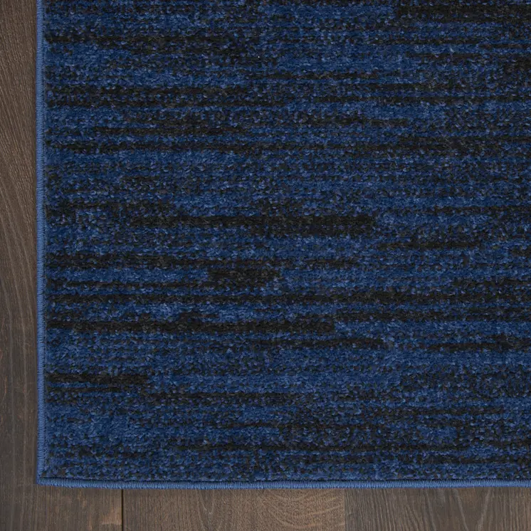 8' Midnight Blue Indoor Outdoor Runner Rug