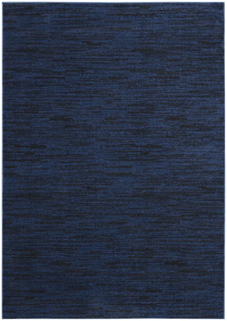 5' X 7' Midnight Blue Stain Resistant Indoor Outdoor Area Rug
