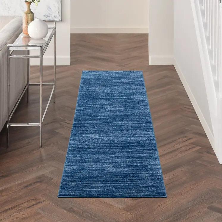 10' Blue Indoor Outdoor Runner Rug