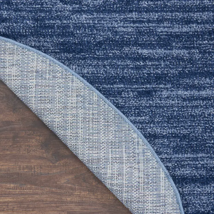 8' X 8' Blue Round Indoor Outdoor Area Rug