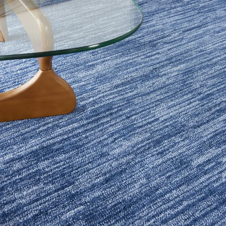 8' X 8' Blue Round Indoor Outdoor Area Rug