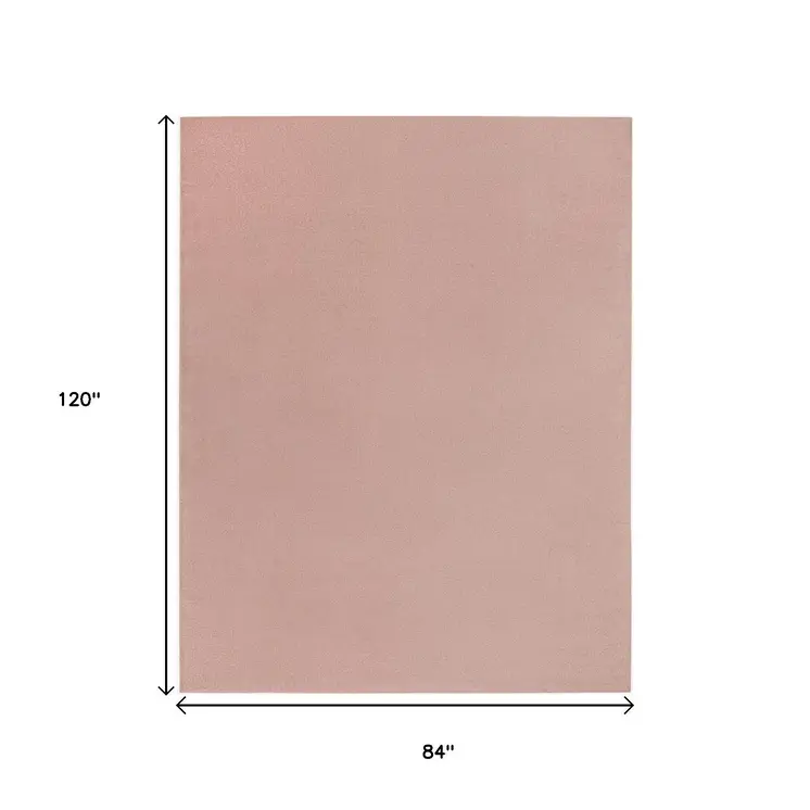 7' X 10' Pink Indoor Outdoor Area Rug