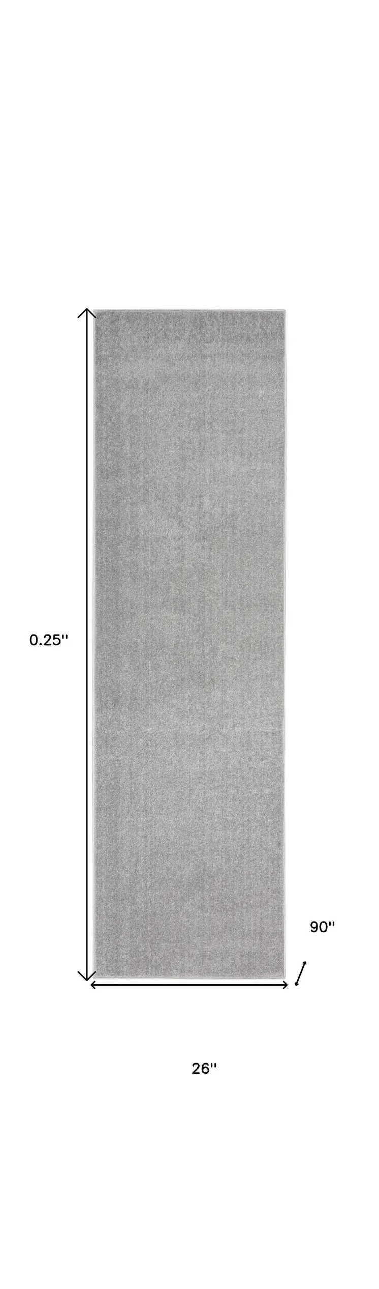 8' Gray Indoor Outdoor Runner Rug