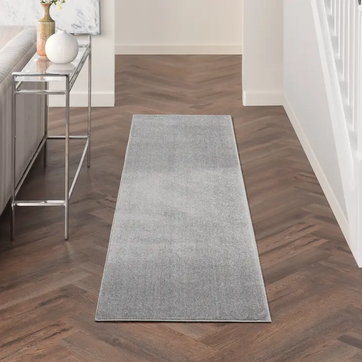 8' Gray Indoor Outdoor Runner Rug
