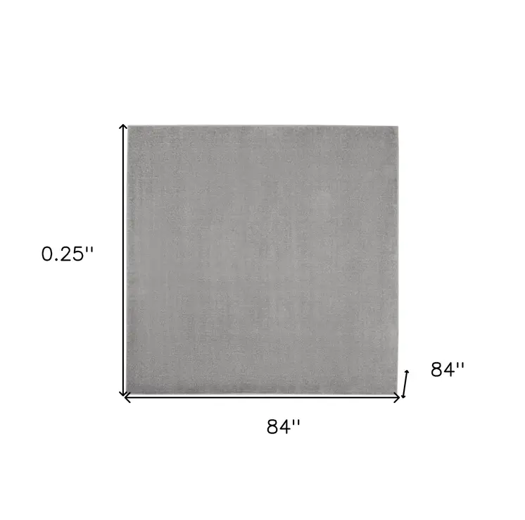 7' Gray Square Indoor Outdoor Area Rug
