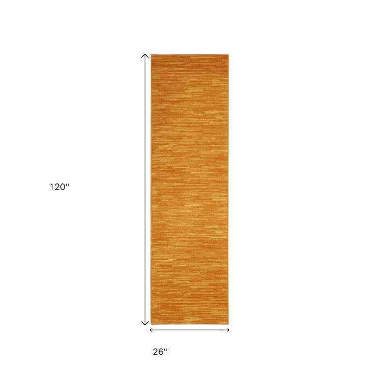 10' Orange Indoor Outdoor Runner Rug