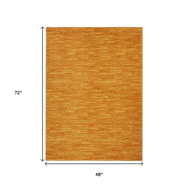 4' X 6' Orange Indoor Outdoor Area Rug