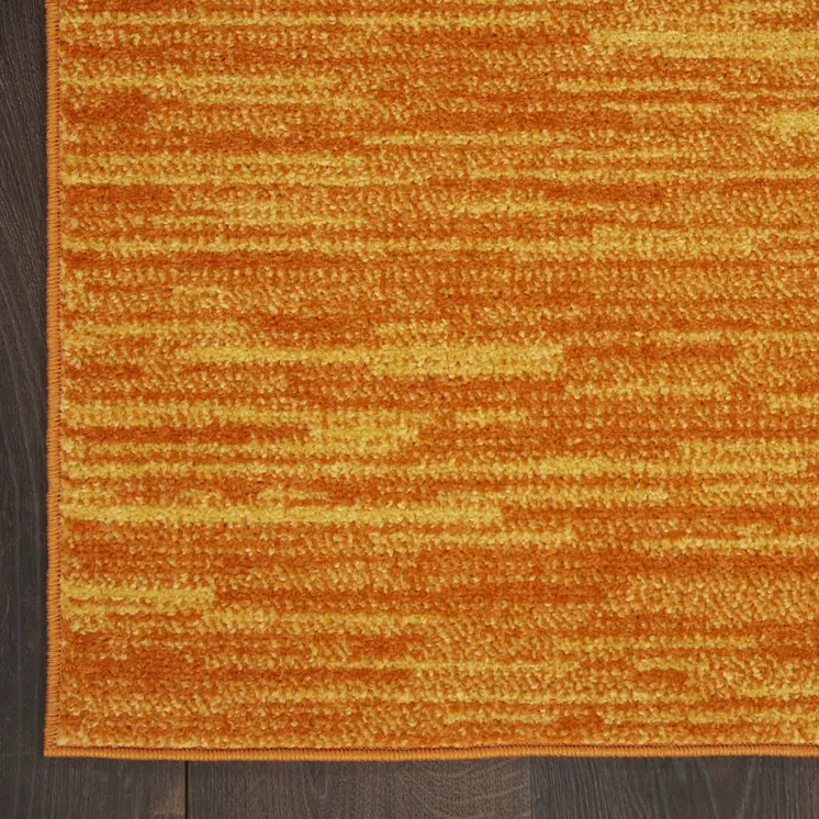 7' Orange Square Indoor Outdoor Area Rug