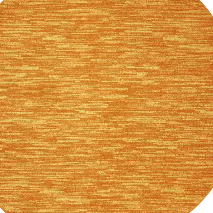 8' X 8' Orange Round Indoor Outdoor Area Rug