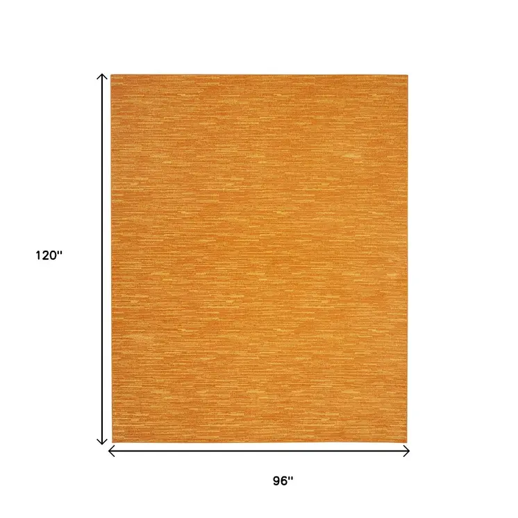 8' X 10' Orange Indoor Outdoor Area Rug