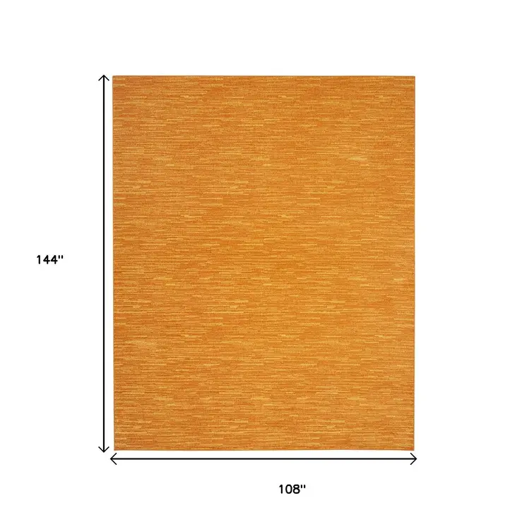 9' X 12' Orange Indoor Outdoor Area Rug