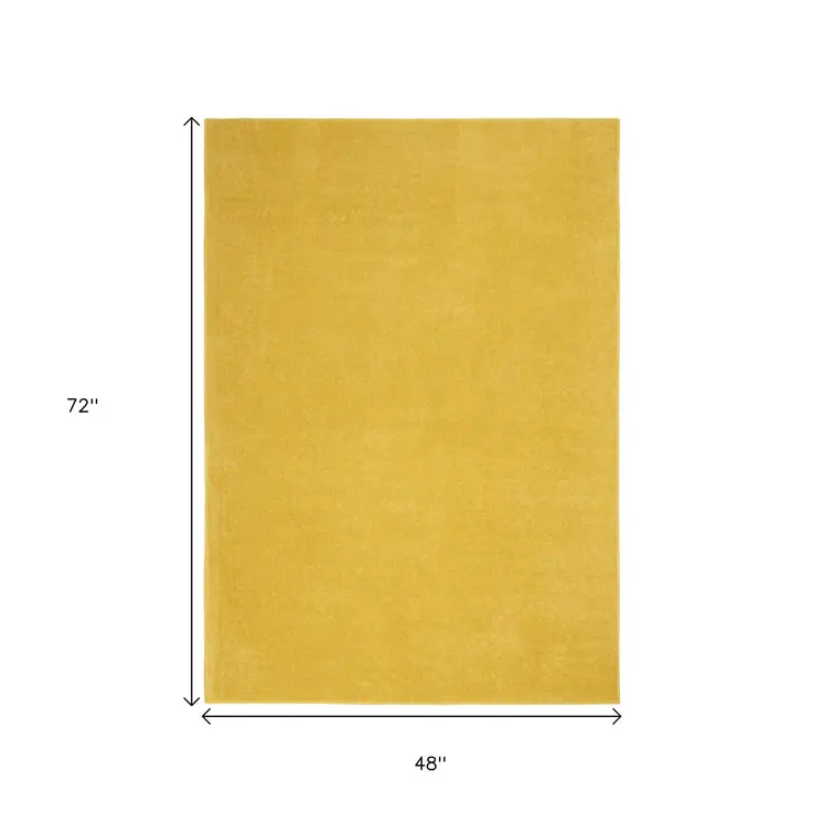 4' X 6' Yellow Indoor Outdoor Area Rug