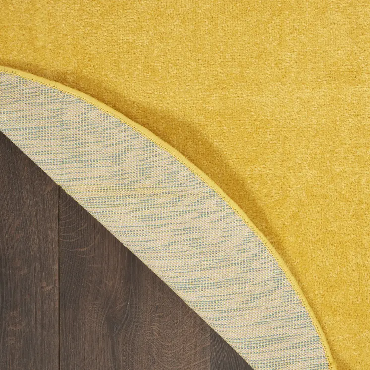 8' X 8' Yellow Round Indoor Outdoor Area Rug