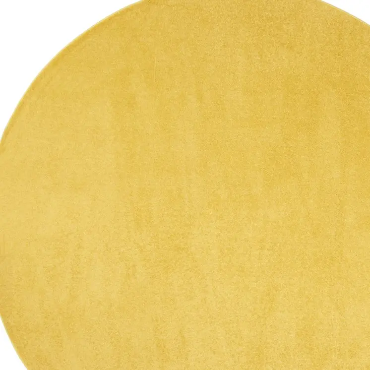 8' X 8' Yellow Round Indoor Outdoor Area Rug