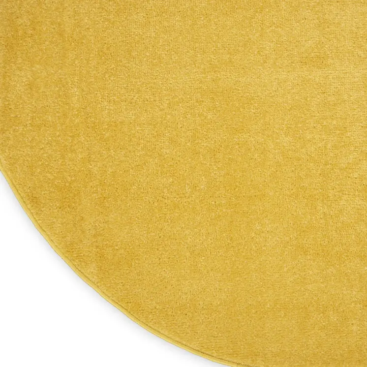 8' X 8' Yellow Round Indoor Outdoor Area Rug