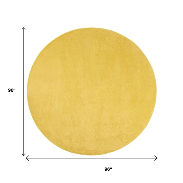 8' X 8' Yellow Round Indoor Outdoor Area Rug