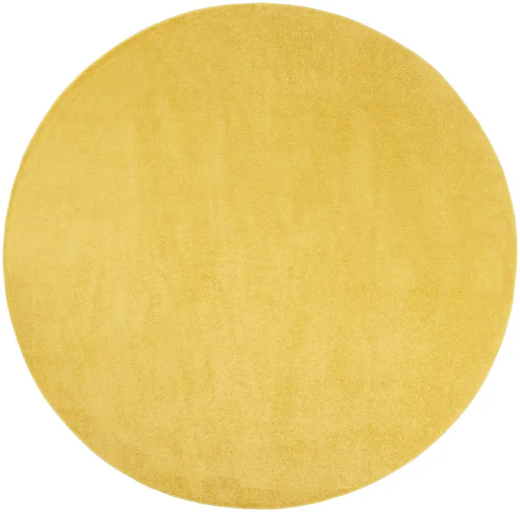 8' X 8' Yellow Round Indoor Outdoor Area Rug