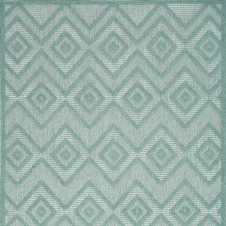 5' X 7' Aqua Indoor Outdoor Area Rug
