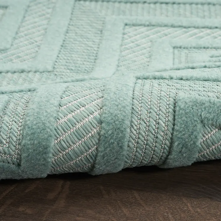 5' X 7' Aqua Indoor Outdoor Area Rug