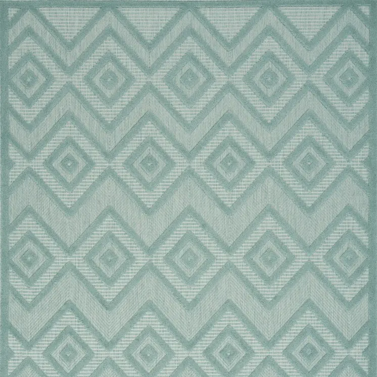 6' X 9' Aqua Indoor Outdoor Area Rug