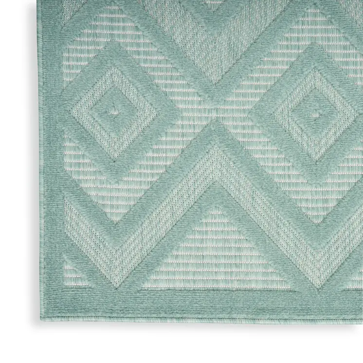 6' X 9' Aqua Indoor Outdoor Area Rug
