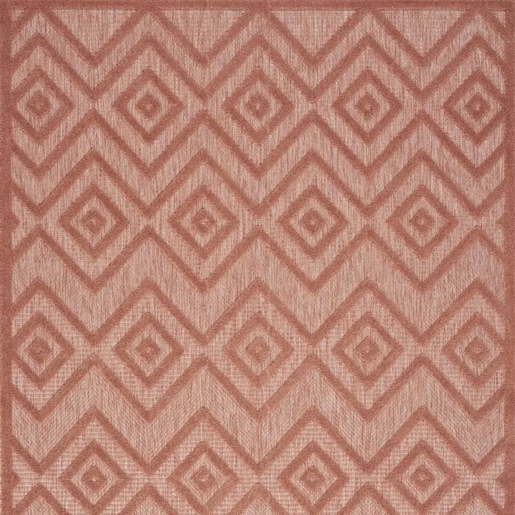 5' X 7' Coral Indoor Outdoor Area Rug