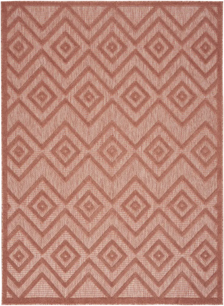 6' X 9' Coral Indoor Outdoor Area Rug