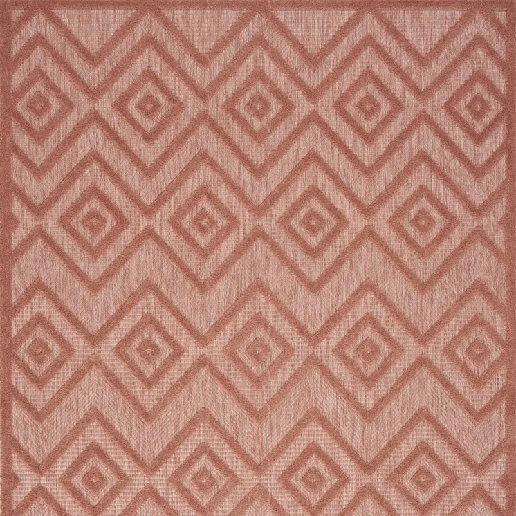6' X 9' Coral Indoor Outdoor Area Rug