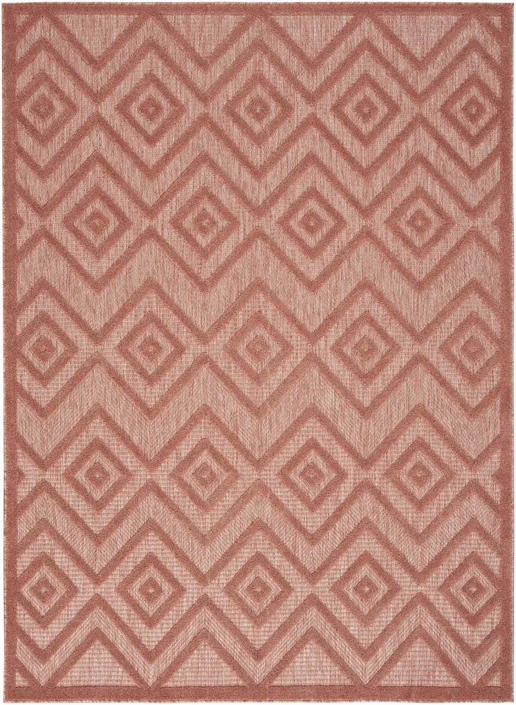 6' X 9' Coral Indoor Outdoor Area Rug