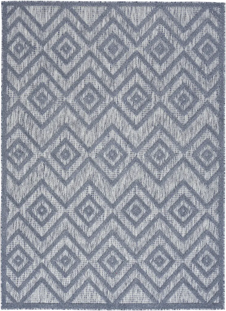 6' X 9' Denim Blue Indoor Outdoor Area Rug