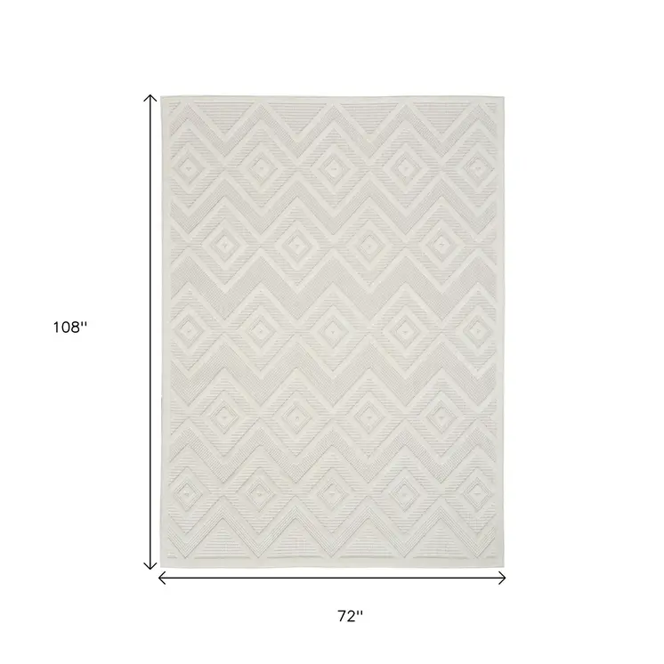 6' X 9' Ivory Indoor Outdoor Area Rug