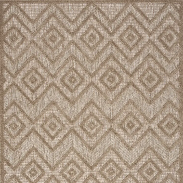 5' X 7' Beige Indoor Outdoor Area Rug