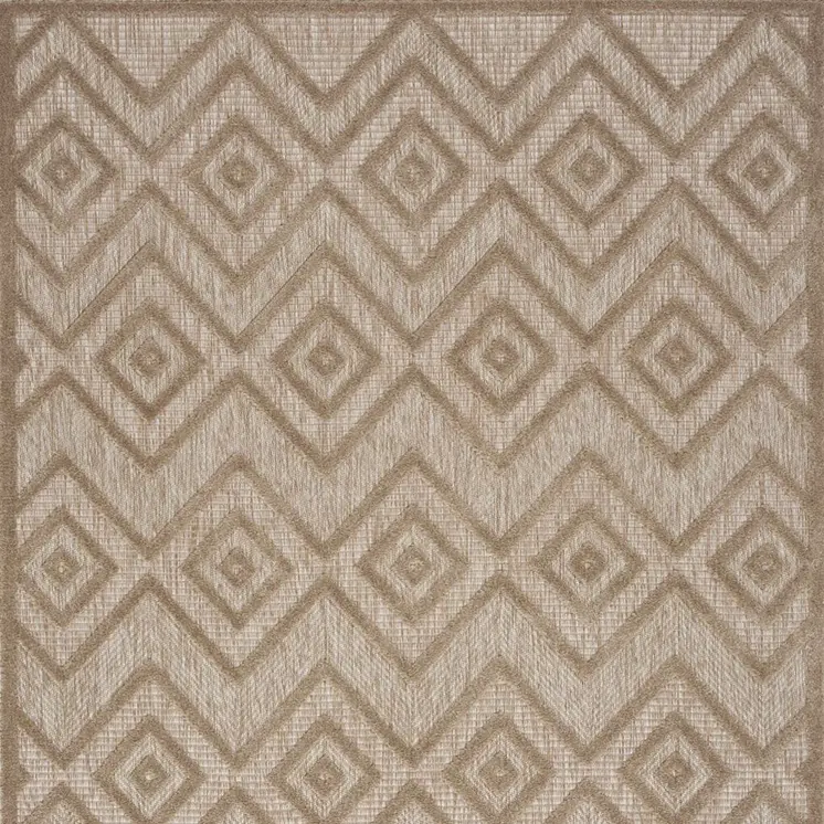 5' X 7' Beige Indoor Outdoor Area Rug