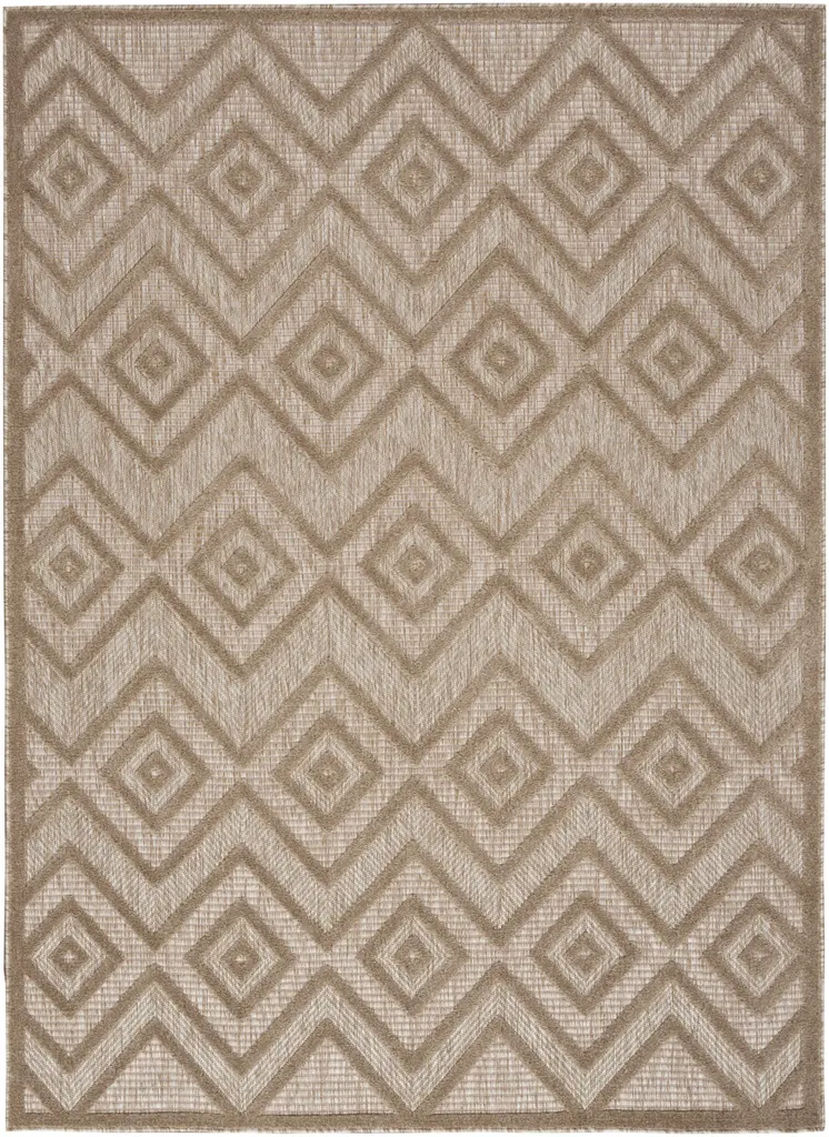 6' X 9' Beige Indoor Outdoor Area Rug