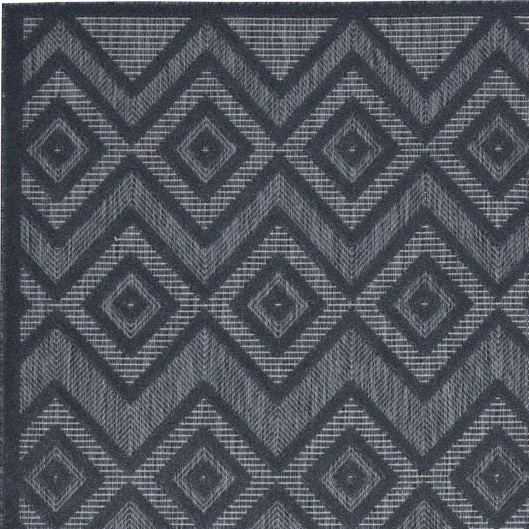 5' X 7' Blue Indoor Outdoor Area Rug