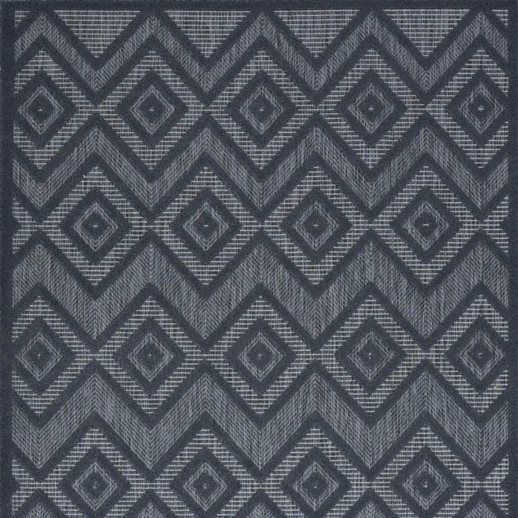 5' X 7' Blue Indoor Outdoor Area Rug