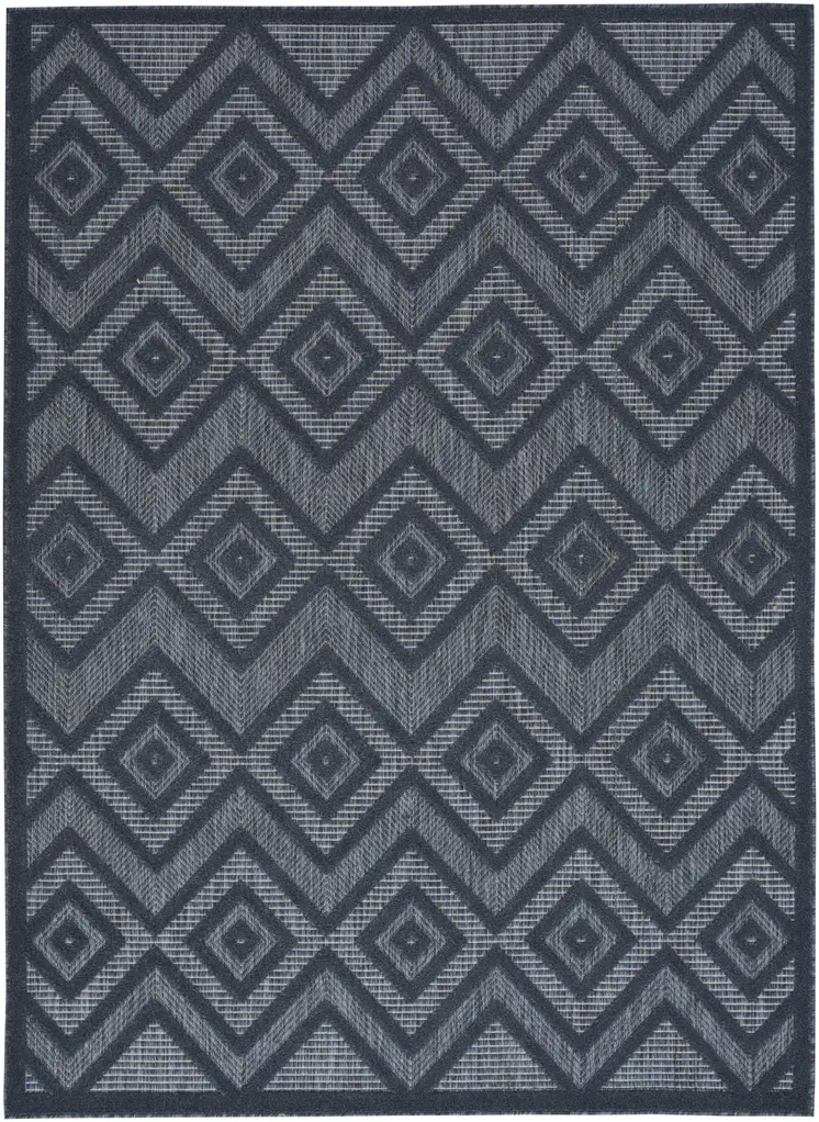 5' X 7' Blue Indoor Outdoor Area Rug