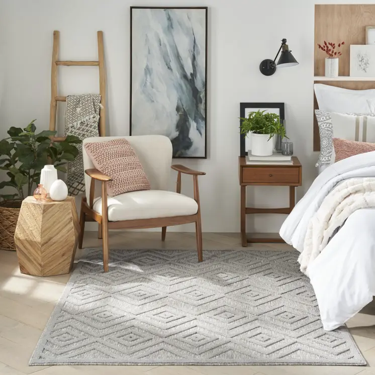 5' X 7' Gray Indoor Outdoor Area Rug